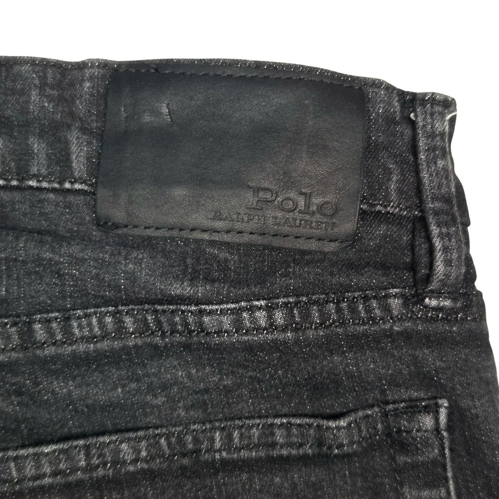 Polo Ralph Lauren Thompson Relaxed Jeans Men 36x32 Fits 36×30 Black Straight Leg